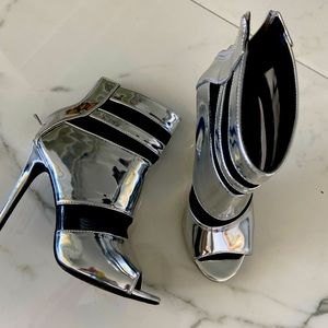Silver ankle boots